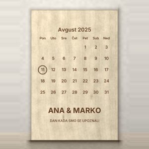 Kalendar sa našim danom — gravura na drvetu