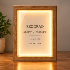 Koordinate mesta — svetleći ram