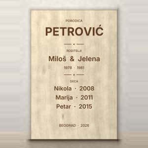 Porodično stablo na drvetu — gravura